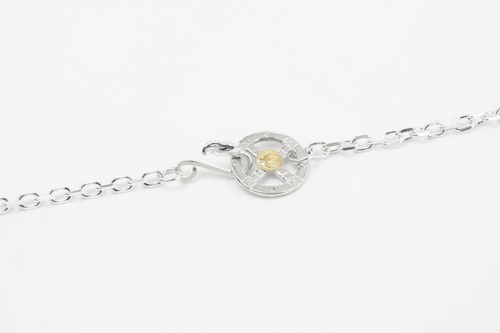 Moto CH-06 bold square chain necklace K18 gold accent eagle hook silver chain Japan wheel 