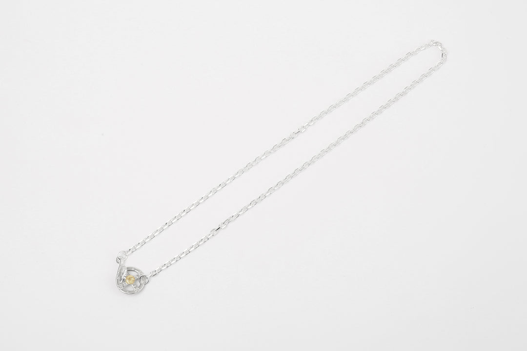 Moto CH-06 bold square chain necklace K18 gold accent eagle hook silver chain Japan full view