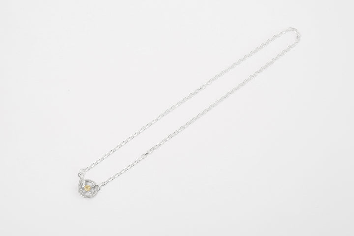 Moto CH-06 bold square chain necklace K18 gold accent eagle hook silver chain Japan full view