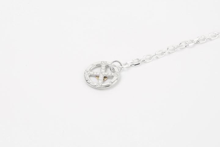Moto CH-06 bold square chain necklace K18 gold accent eagle hook silver chain Japan wheel back