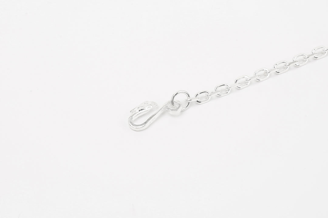 Moto CH-06 bold square chain necklace K18 gold accent eagle hook silver chain Japan hook