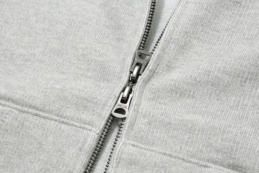 Un-Useless 170416 inlay knit full zip hoodie made in Japan SWKNIT zip hooded sweatshirt zipper detail