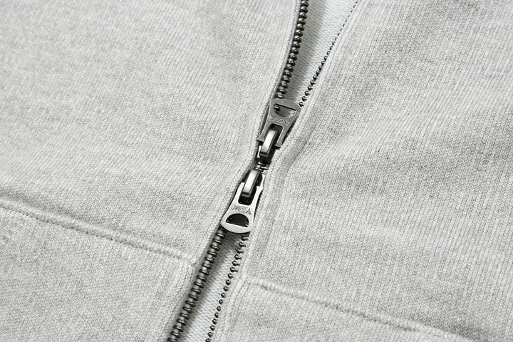 Un-Useless 170416 inlay knit full zip hoodie made in Japan SWKNIT zip hooded sweatshirt zipper detail