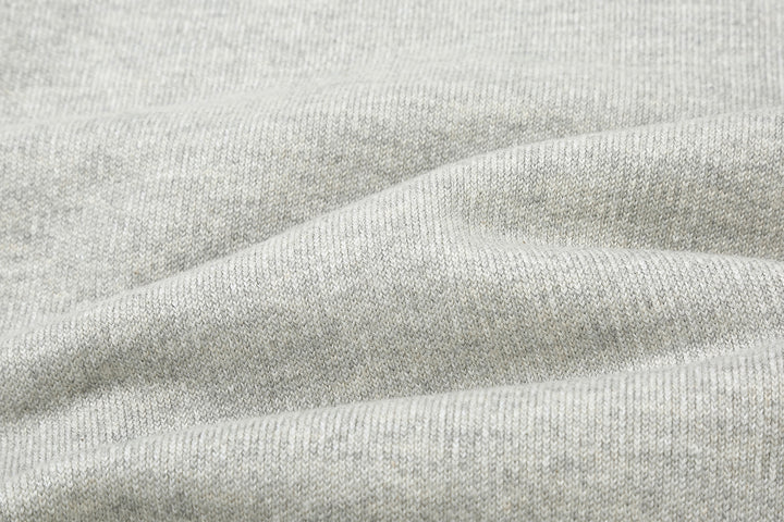 Un-Useless 170416 inlay knit full zip hoodie made in Japan SWKNIT zip hooded sweatshirt grey fabric close up