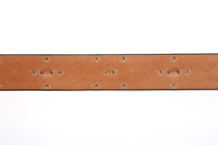 Attractions x ACE Western Belts A20032 Studded and Jeweled Belt Black – Leather Back Side and Stud Fastenings