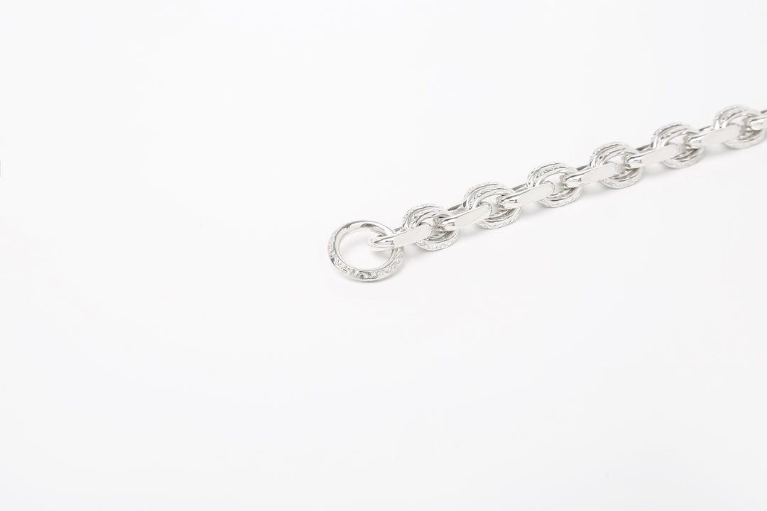 Moto BR-01 handmade chain bracelet silver K18 gold accent Japan handcrafted bracelet