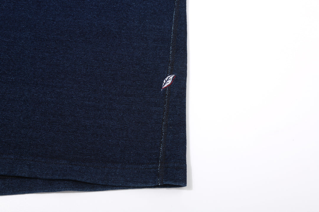 Pure Blue Japan 5411-ID Heavyweight Indigo Slub Jersey T-Shirt Raglan Sleeve Made in Japan Embroidery