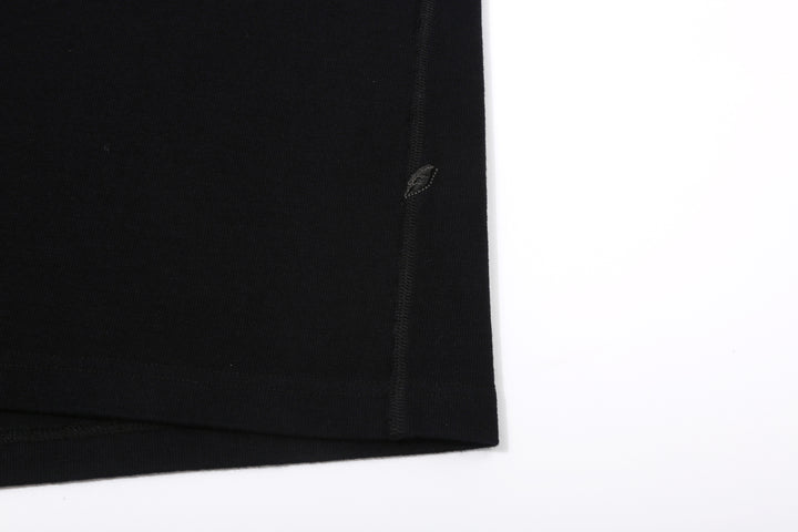 Pure Blue Japan 5411-IDBK Heavyweight Indigo + Black Slub Jersey T-Shirt Raglan Sleeve Made in Japan Black Shoai Leaf Embroidery