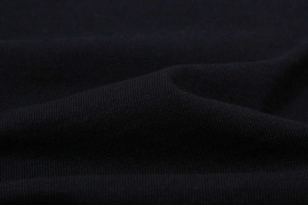 Pure Blue Japan 5411-IDBK Heavyweight Indigo + Black Slub Jersey T-Shirt Raglan Sleeve Made in Japan Fabric Close Up
