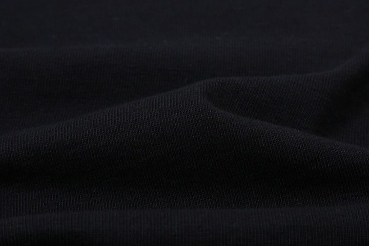 Pure Blue Japan 5411-IDBK Heavyweight Indigo + Black Slub Jersey T-Shirt Raglan Sleeve Made in Japan Fabric Close Up