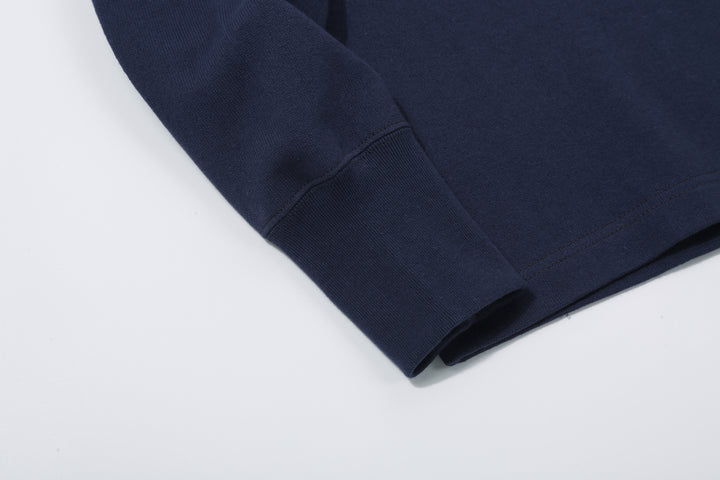 Freewheelers 2535004 Heavyweight Henley Shirt in Dry Navy – Ribbed Cuff Detail