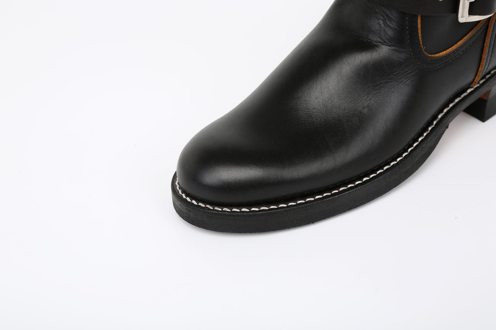 attractions biltbuck lot 269 engineer boots heavy weight kipskin leather black