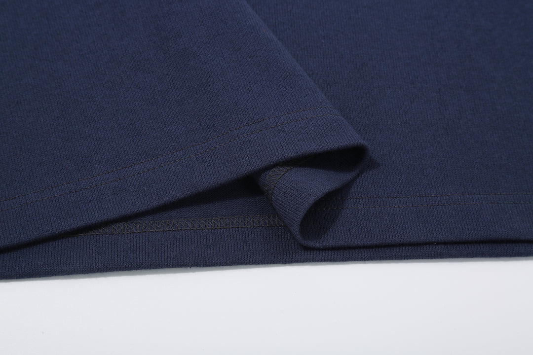 Freewheelers 2535004 Heavyweight Henley Shirt in Dry Navy – Hem Stitching Detail
