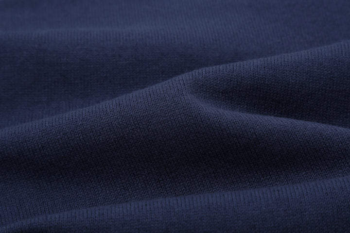 Freewheelers 2535004 Heavyweight Henley Shirt in Dry Navy – Heavyweight Jersey Close-Up