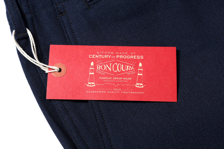 Boncoura Herringbone Twill 41 Trousers - Indigo x Indigo