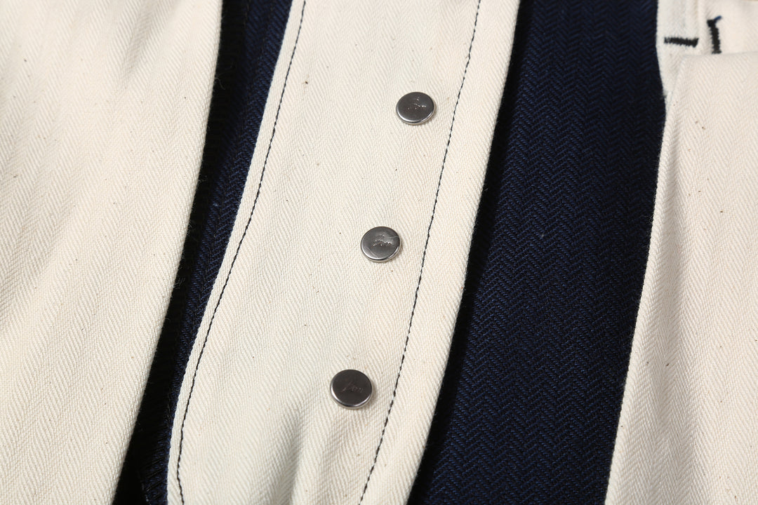 Boncoura Herringbone Twill 41 Trousers - Indigo x Indigo