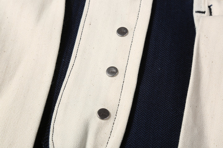 Boncoura Herringbone Twill 41 Trousers - Indigo x Indigo