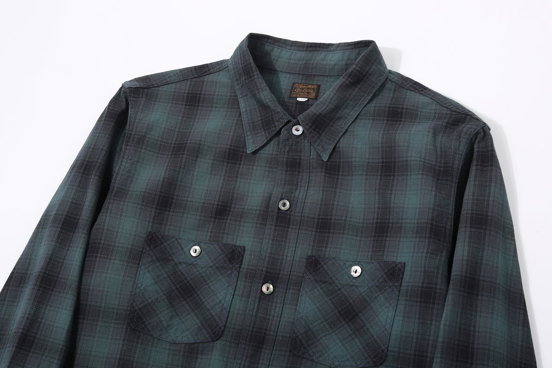 Deluxeware LV-36 Amundsen Dobby Ombre Check Shirt – Collar and Chest Pockets