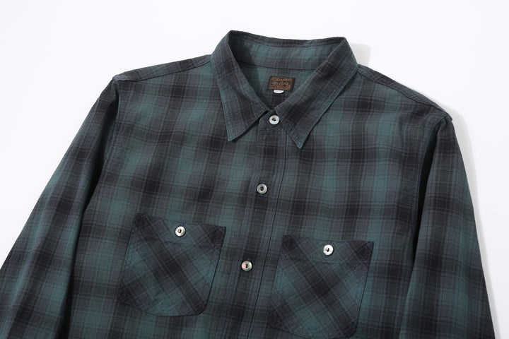 Deluxeware LV-36 Amundsen Dobby Ombre Check Shirt – Collar and Chest Pockets