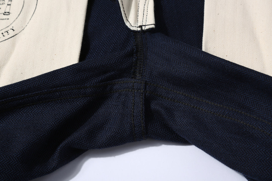 Boncoura Herringbone Twill 41 Trousers - Indigo x Indigo