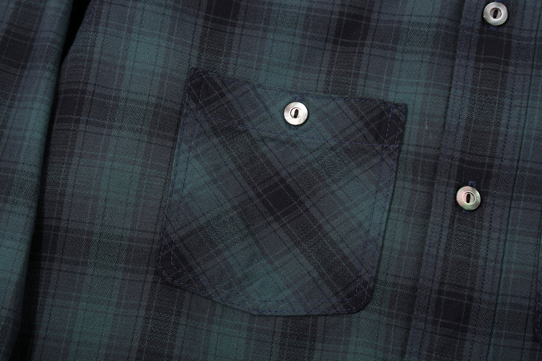 Deluxeware LV-36 Amundsen Dobby Ombre Check Shirt – Buttoned Chest Pocket Detail