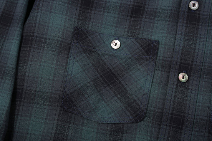Deluxeware LV-36 Amundsen Dobby Ombre Check Shirt – Buttoned Chest Pocket Detail