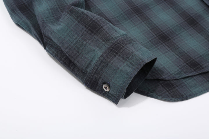 Deluxeware LV-36 Amundsen Dobby Ombre Check Shirt – Shell Button Cuff Detail