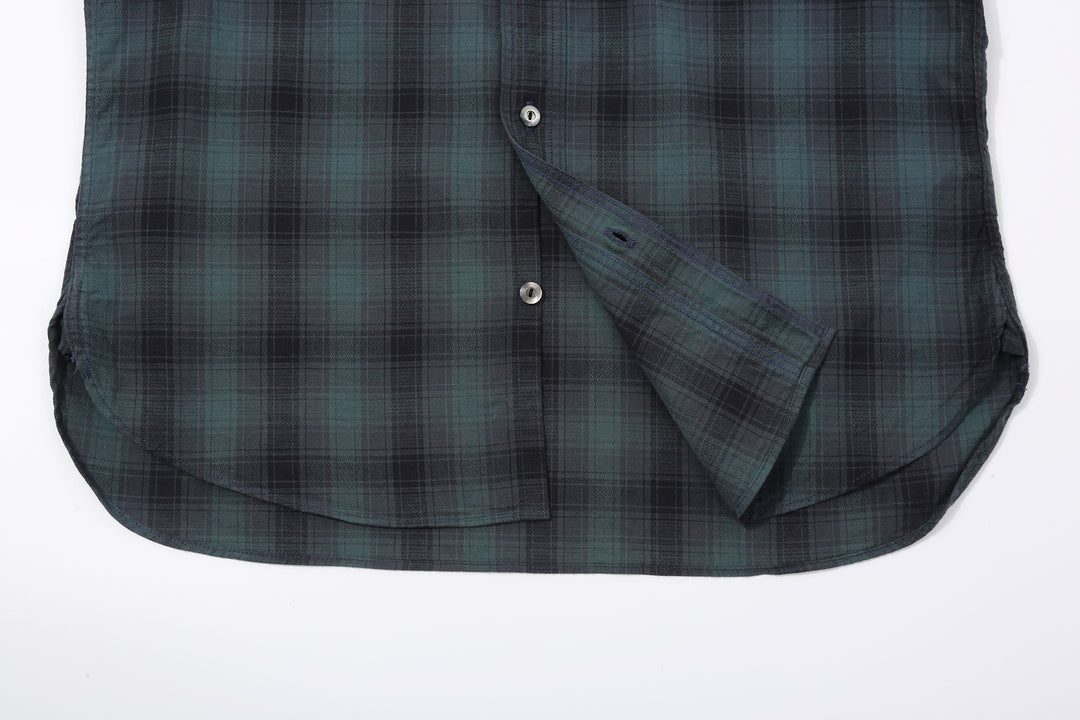 Deluxeware LV-36 Amundsen Dobby Ombre Check Shirt – Curved Hem and Lower Placket