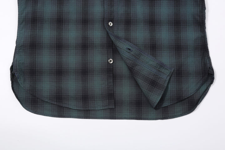 Deluxeware LV-36 Amundsen Dobby Ombre Check Shirt – Curved Hem and Lower Placket