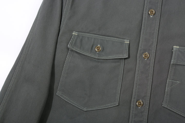 Freewheelers 2533006 Gemsa Hard Twist Kersey Work Shirt in Steel Grey – Flap Chest Pocket