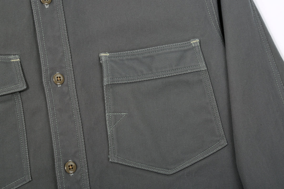 Freewheelers 2533006 Gemsa Hard Twist Kersey Work Shirt in Steel Grey – Patch Chest Pocket