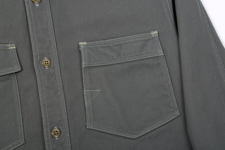 Freewheelers 2533006 Gemsa Hard Twist Kersey Work Shirt in Steel Grey – Patch Chest Pocket