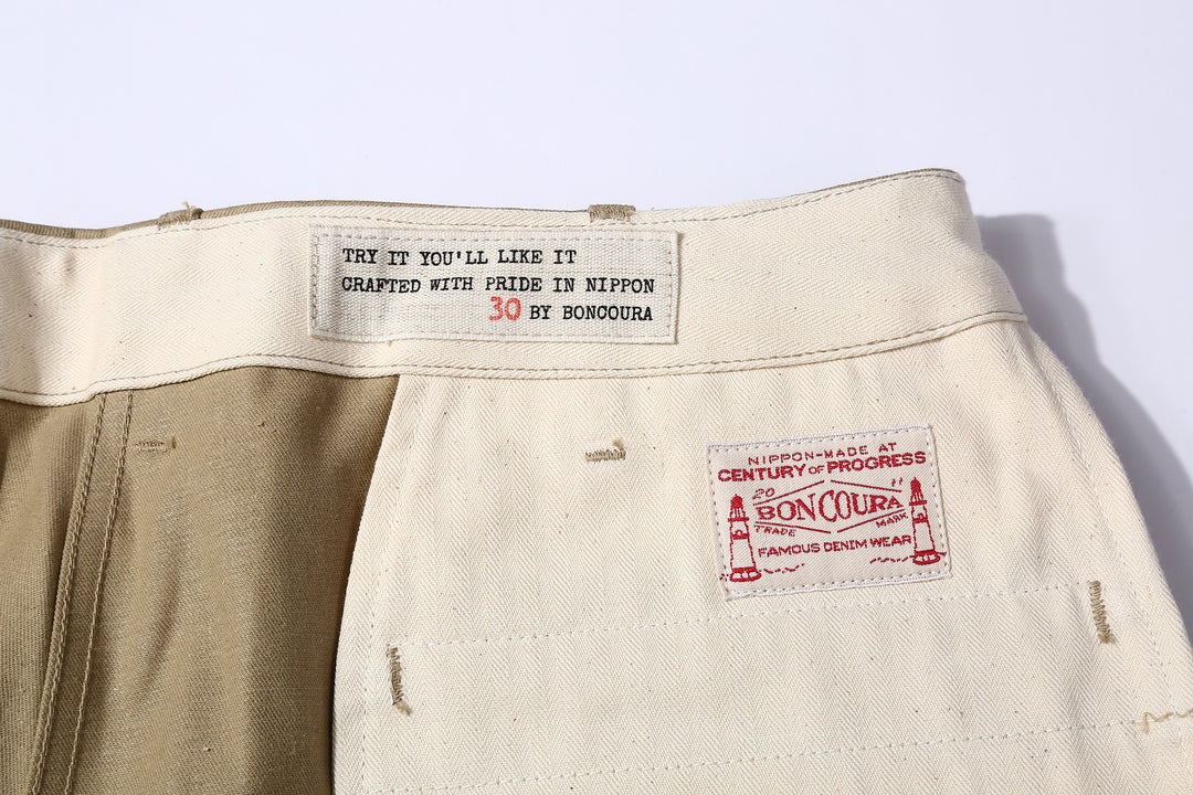 Boncoura Selvedge Chino 41 Khaki Trousers