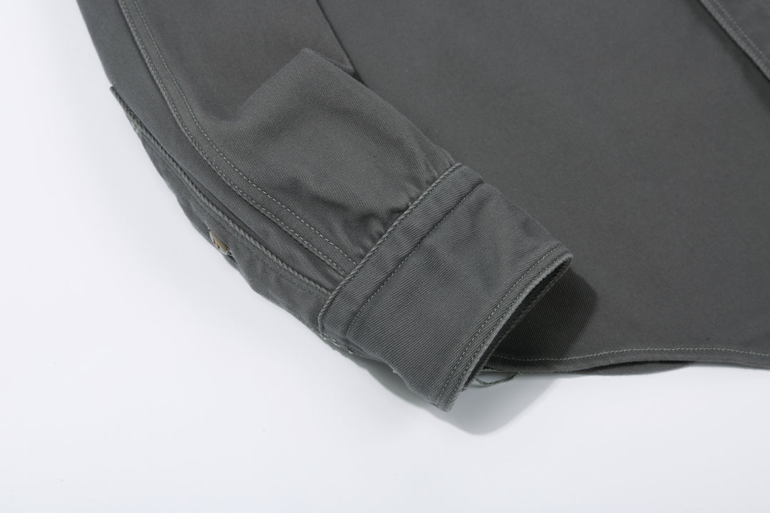 Freewheelers 2533006 Gemsa Hard Twist Kersey Work Shirt in Steel Grey – Buttoned Cuff