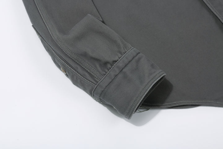Freewheelers 2533006 Gemsa Hard Twist Kersey Work Shirt in Steel Grey – Buttoned Cuff