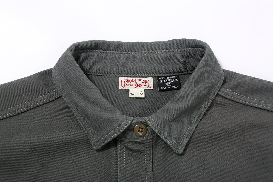 Freewheelers 2533006 Gemsa Hard Twist Kersey Work Shirt in Steel Grey – Brand Label