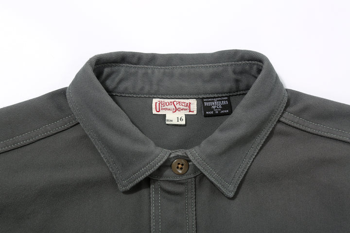 Freewheelers 2533006 Gemsa Hard Twist Kersey Work Shirt in Steel Grey – Brand Label