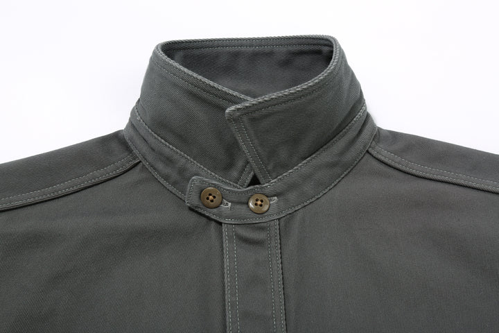 Freewheelers 2533006 Gemsa Hard Twist Kersey Work Shirt in Steel Grey – Collar Construction