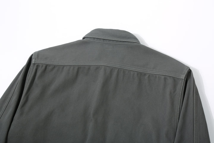 Freewheelers 2533006 Gemsa Hard Twist Kersey Work Shirt in Steel Grey – Back Yoke