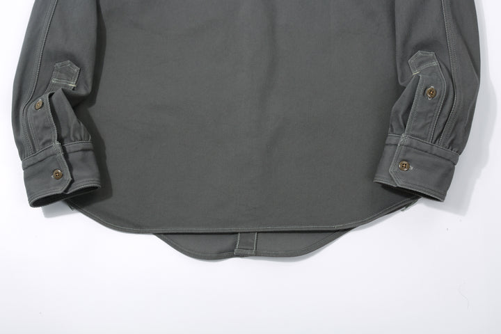 Freewheelers 2533006 Gemsa Hard Twist Kersey Work Shirt in Steel Grey – Curved Back Hem