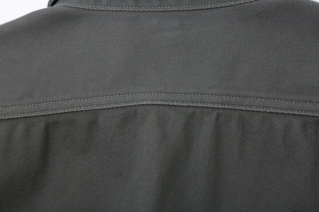 Freewheelers 2533006 Gemsa Hard Twist Kersey Work Shirt in Steel Grey – Back Yoke Construction