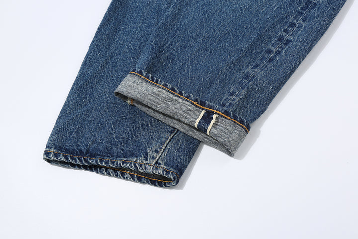 Warehouse 1105 2nd hand selvedge denim jeans vintage wash light indigo tapered fit made in Japan selvedge ID