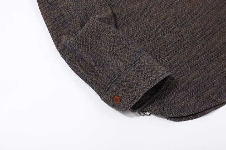 Samurai Jeans SSS26-KSKW Kanoko Ai-Madara Sashiko Work Shirt - Cuff