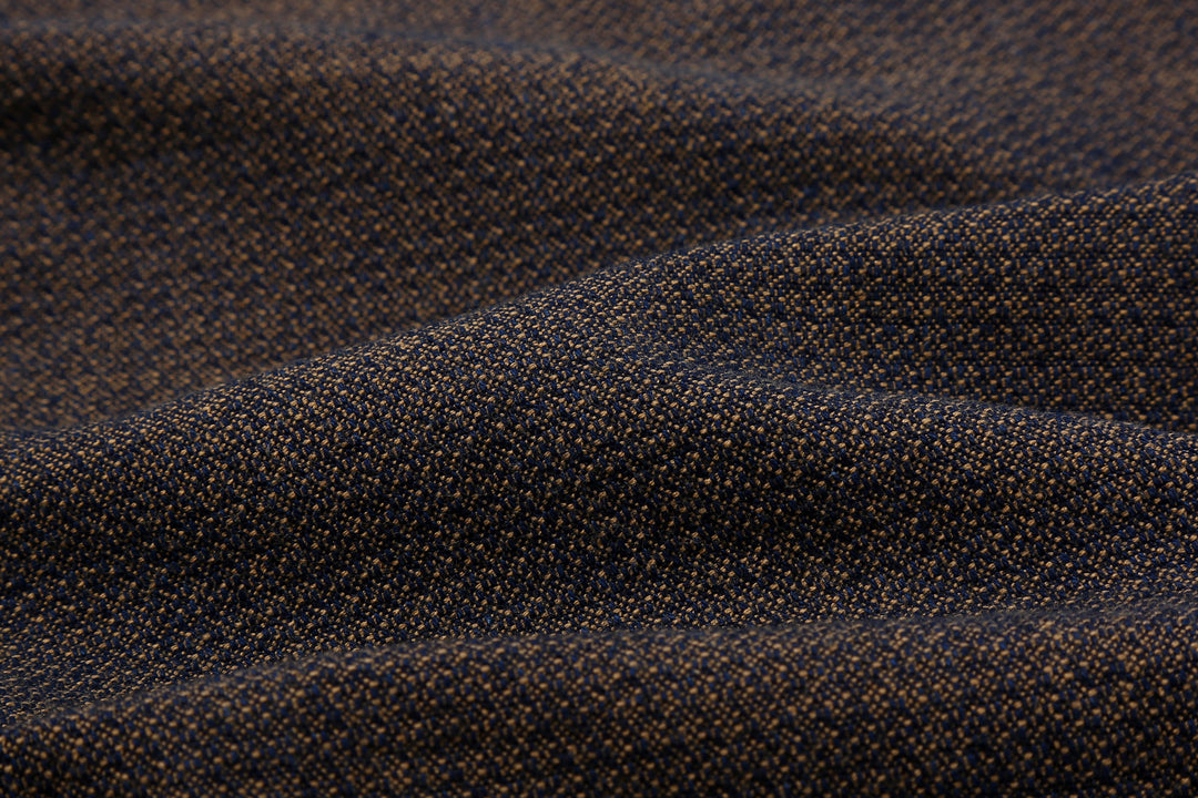 Samurai Jeans SSS26-KSKW Kanoko Ai-Madara Sashiko Work Shirt - Natural Indigo and Brown Fabric Texture