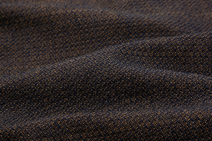 Samurai Jeans SSS26-KSKW Kanoko Ai-Madara Sashiko Work Shirt - Natural Indigo and Brown Fabric Texture