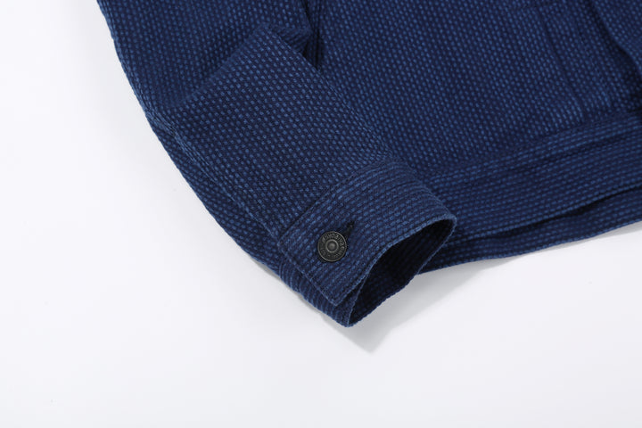 Pure Blue Japan 6106-2 Double Natural Indigo Type 2 Sashiko Jacket Made in Japan - Cuff Construction Detail