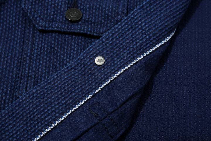 Pure Blue Japan 6106-2 Double Natural Indigo Type 2 Sashiko Jacket Made in Japan - Selvedge ID