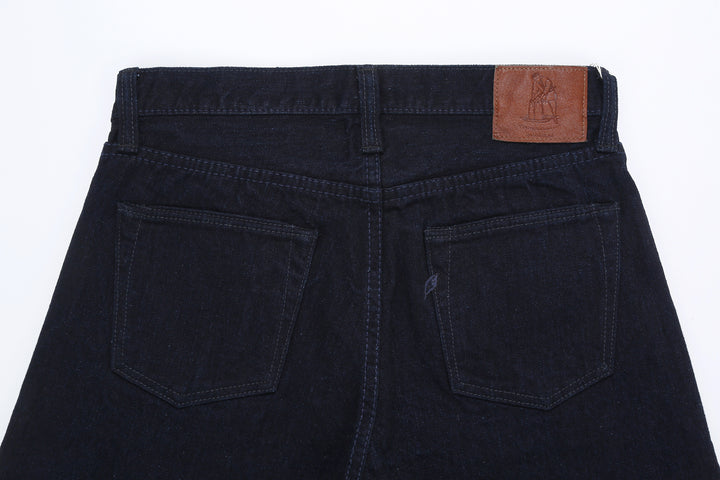 Pure Blue Japan XX-003-IDBK 14oz Indigo x Black Selvedge Denim - Regular Straight Fit Back Pockets