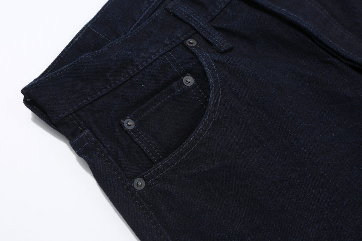 Pure Blue Japan XX-003-IDBK 14oz Indigo x Black Selvedge Denim - Regular Straight Fit Right Pocket