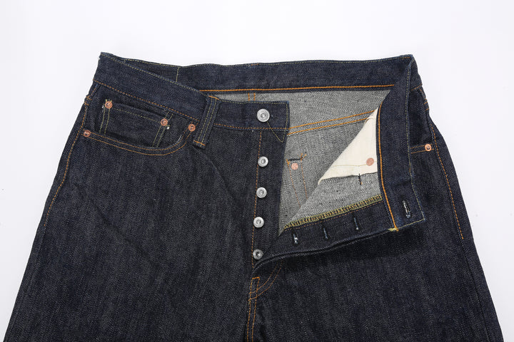 Samurai Jeans S310XX19ozII "Kiwami" Selvedge Denim - Wide Straight Fit - Front Waist And Button Fly Detail